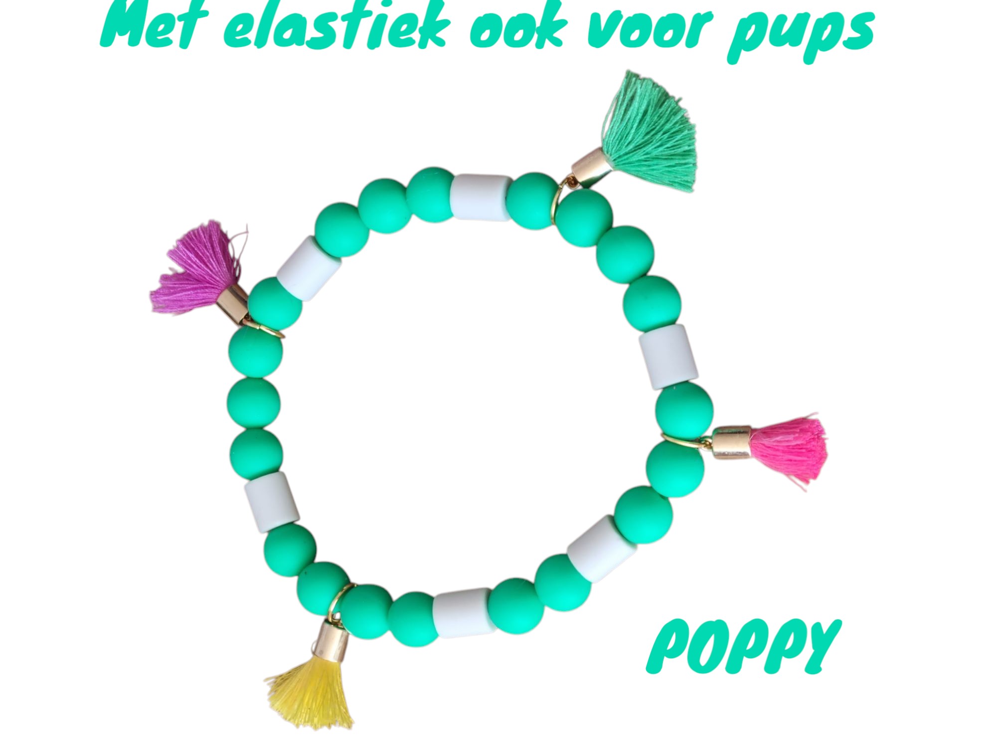 Poppy anti-teken /vlooien  EM kralen ketting mt17