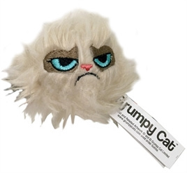 Grumpy cat met rammel bol bal