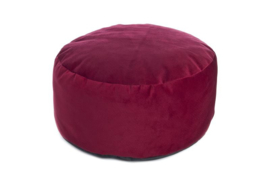 Velvet Luxe red katten poef 70 dia 20 hoog afneembare hoes WASBAAR