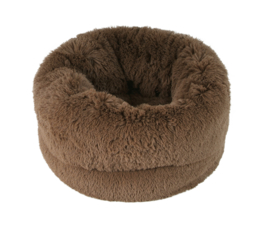 O'lala hondenslaapzak teckels bed  Nathalie shaggy  60dia WASBAAR cappucino