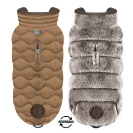 PRESALE Nieuw winterjasjes  camel  teckel  29-32-35-38-41-45 reversible