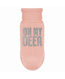 Milk&pepper super coole sweaterook teckel pups ROZE  24CM