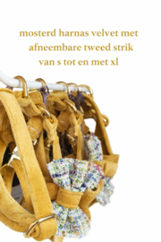 Fifi  harnas  Small  verstelbaar okergeel  met strik teckel
