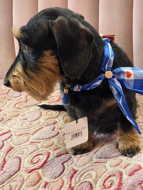 Honden sjaal /bandana blue retro