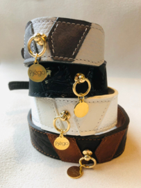 PRESALE Pjego echt leder Halsband Cognac/darkbrown S