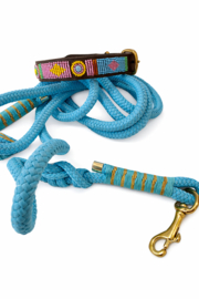 Nata'chien halsband kralen xs12 leder fruttelini