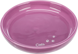 Lila drink/voerbak plat kittens 0,35 L 18 cm xxl