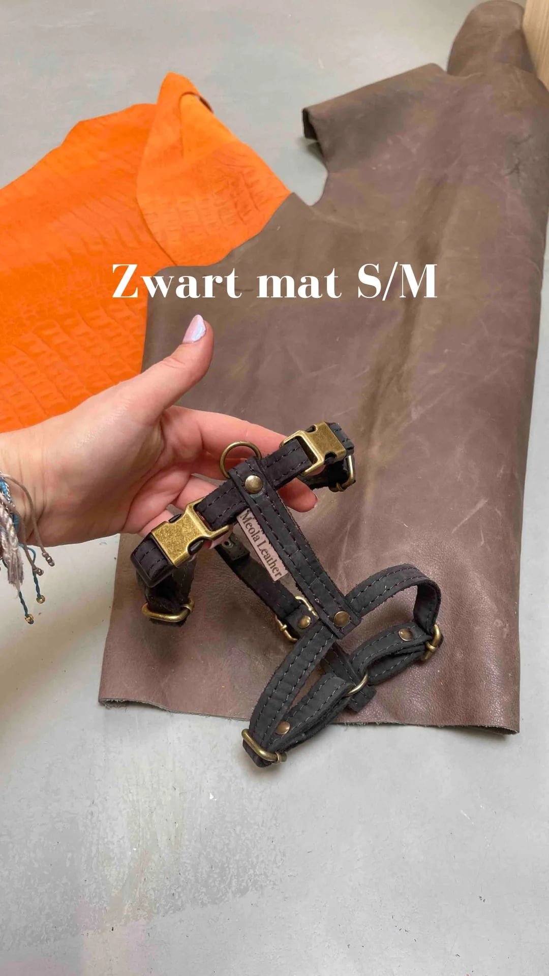 Nieuw lederen harnas tuig Small Medium of large Kleuren Bordeaux /Beige/Donkerbruin/Kaki /Cognac/zwart