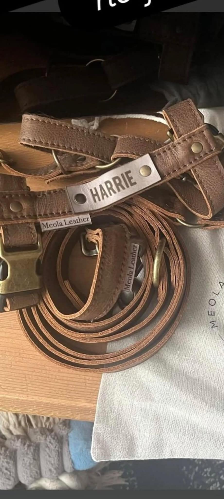 Nieuw lederen harnas tuig Medium of large Bruin
