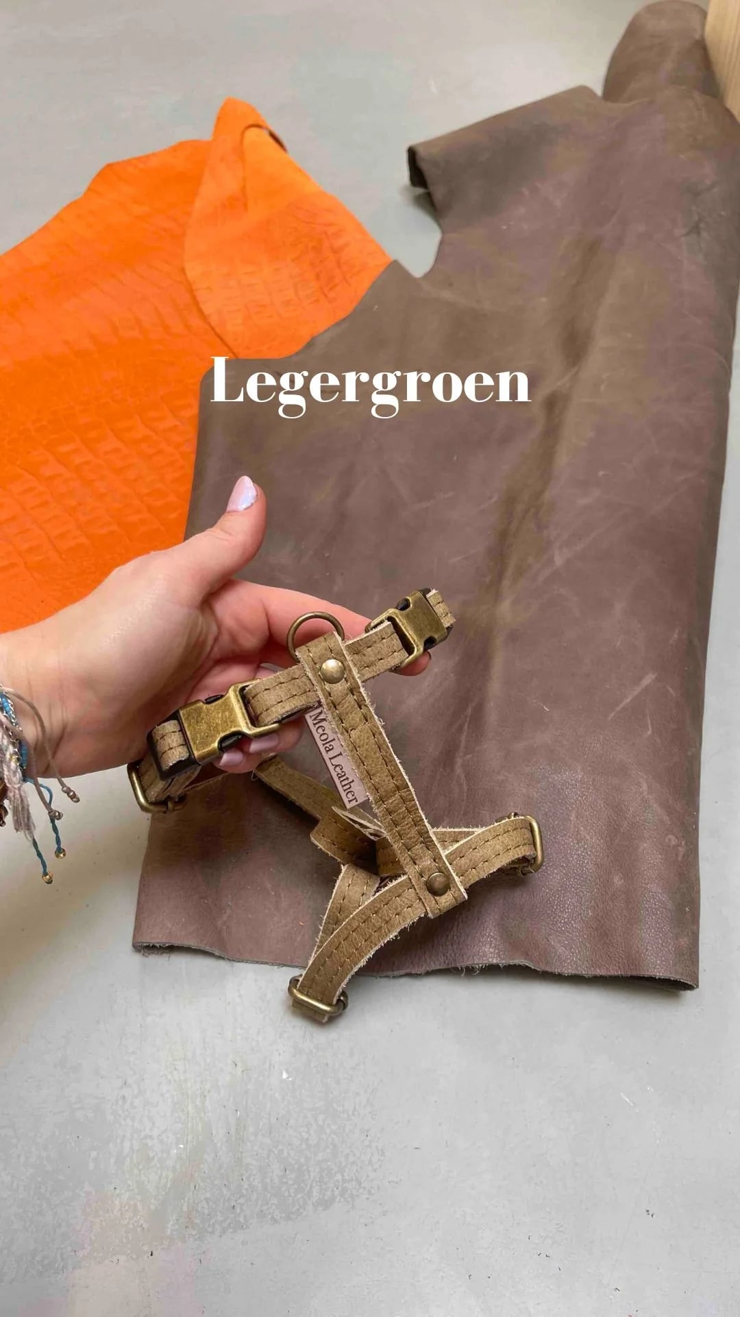 Nieuw lederen harnas tuig Small Medium of large Kleuren Bordeaux /Beige/Donkerbruin/Kaki /Cognac/zwart