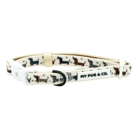 Teckel halsband XS en small teckelprint