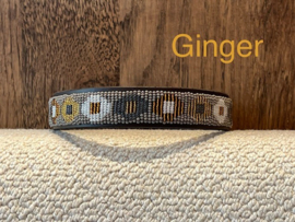 Nata'chien halsband kralen xs10 leder GINGER