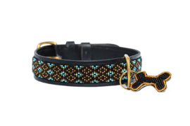 Masai halsband blauw/zwart xs van 25-30 cm