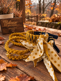 Nova mosterd new collection biothane halsband met sjaal  mt  mini xxs 13mm