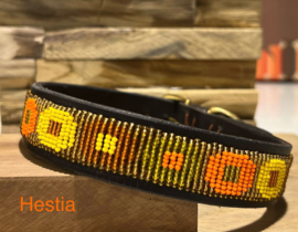 Nata'chien halsband kralen xs10 leder Hestia