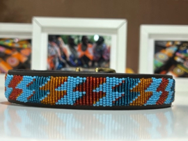 Nata'chien halsband kralen xs12 leder new collection
