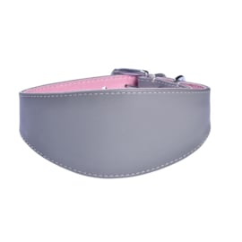 Windhonden Halsband  size 45 Leder Roze /Grey