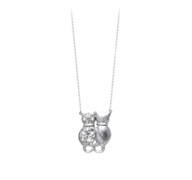 Ketting Twin Cats silver 925
