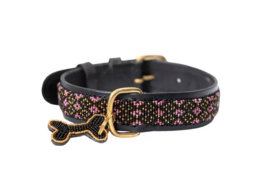 Masai halsband roze/zwart s van 30-38cm