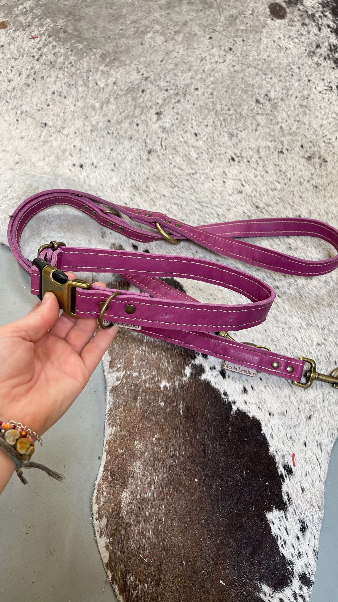 OP BESTELLING ONLY Nieuw lederen leibanden  standaard maat 170 cm