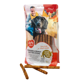 Chew! kip & pindakaas sticks 330gr