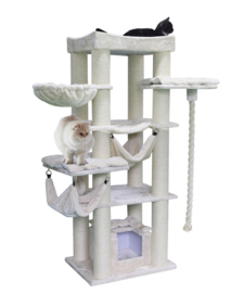 Reuze krabpaal cat tree 80x60x197 creme