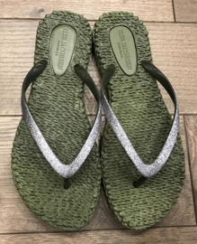 Flip flops Ilse Jacobsen army met glitter