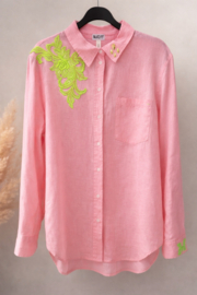 Neon Bloom linen Shirt