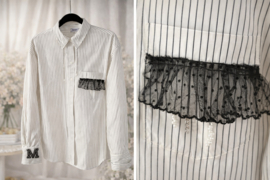 Striped Shirt with Lace Detail