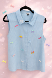Candy Striped Blouse - L