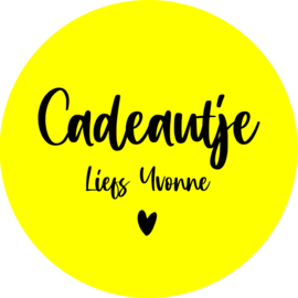 Sticker - Cadeautje - Liefs ......  -  50 mm