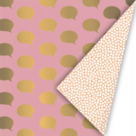 Inpakpapier - Pink Gold & Peach Cubes-  50 cm