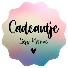 Sticker - Cadeautje - Liefs ......  -  50 mm