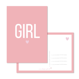 Kaart - Girl - Pink
