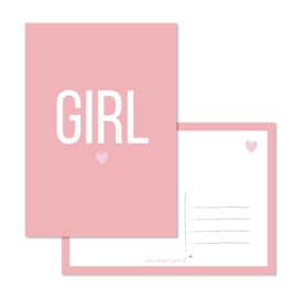 Kaart - Girl - Pink