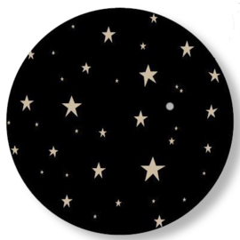 Kerst Sticker - XL - Black & Golden Stars - 65mm