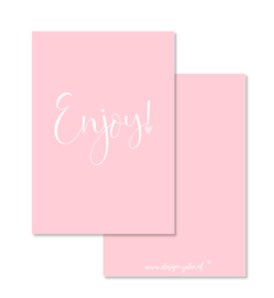 Mini Kaartje - Enjoy! | Roze