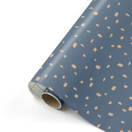 Inpakpapier - Blauwe Dots & Stripes - 50 cm