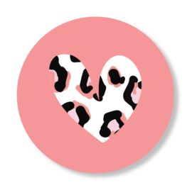 Sticker - Peach & Luipaard Hart