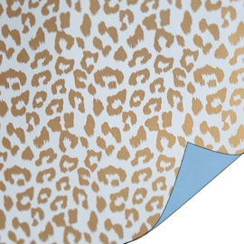 Inpakpapier - Blue & Golden Leopard