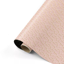 Inpakpapier - Pink Trees & Black Twinkling Stars - 50 cm