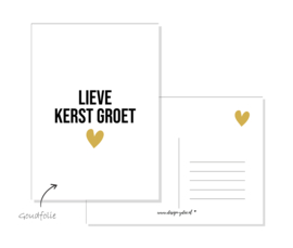 Kerst Kaart - Lieve Kerst Groet - Goudfolie