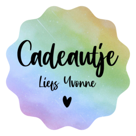 Sticker - Cadeautje - Liefs ......  -  50 mm