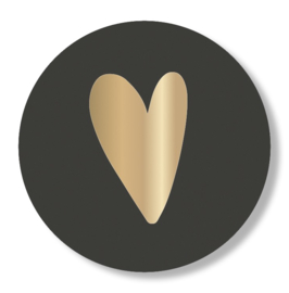 Sticker - Black & Golden Heart