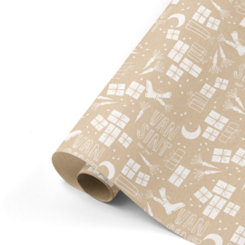 Inpakpapier - Sint cadeautjes & Kraft - 50 cm