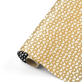 Inpakpapier - Gold & Black Hearts - 50 cm