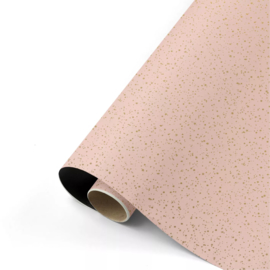 Inpakpapier - Pink Twinkling Stars & Black - 50 cm