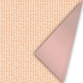 Inpakpapier - Peach Print & Pink - 50 cm