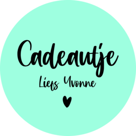 Sticker - Cadeautje - Liefs ......  -  50 mm