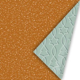 Inpakpapier - Twinkling Stars Copper & Mint Trees - 50 cm
